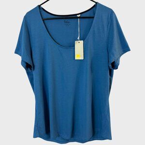 Boden Supersoft Scoop-Neck Short-Sleeve T-Shirt Blue Women's Size 16-18 New